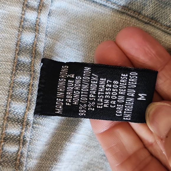 Marithe Francois Girbaud Light Blue Fitted Jean Jacket Size M - Picture 6 of 7